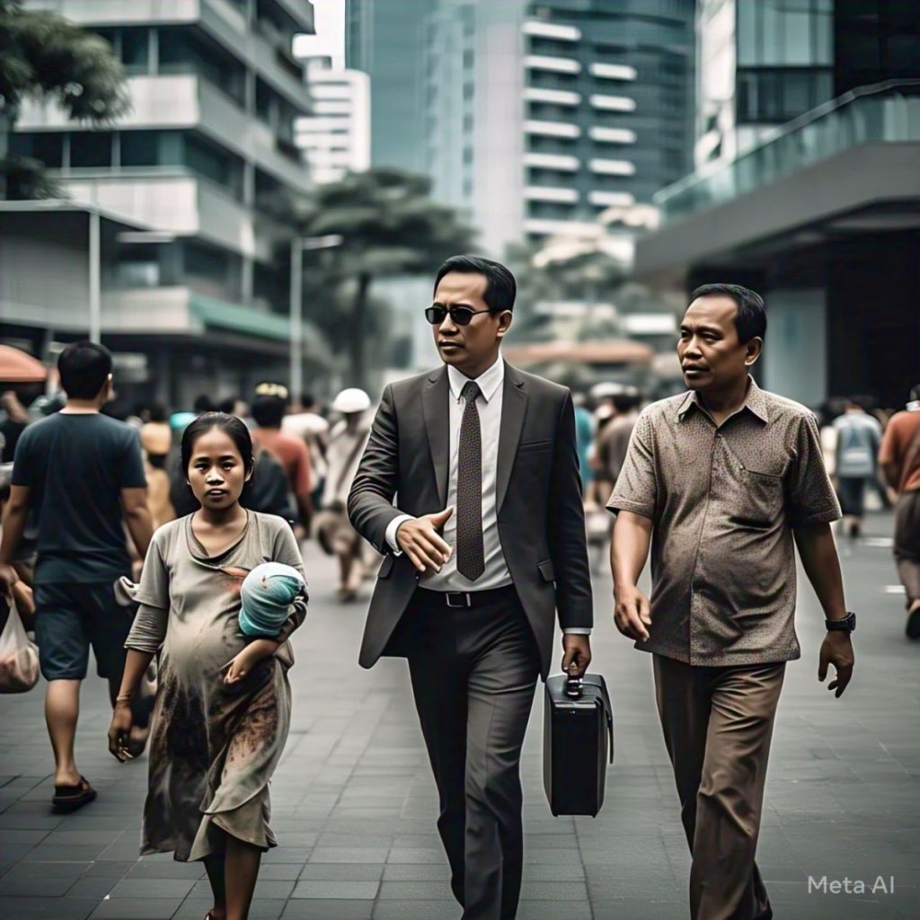 Kaya dan miskin berbaur bersama. Ukuran Tuhan adalah keimanan (Foto: AI/Hatipena) 