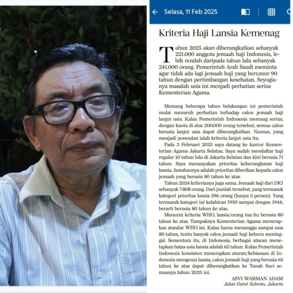 Profesor Asvi Warman Adam dan surat pembacanya di Kompas (Foto: Ist) 