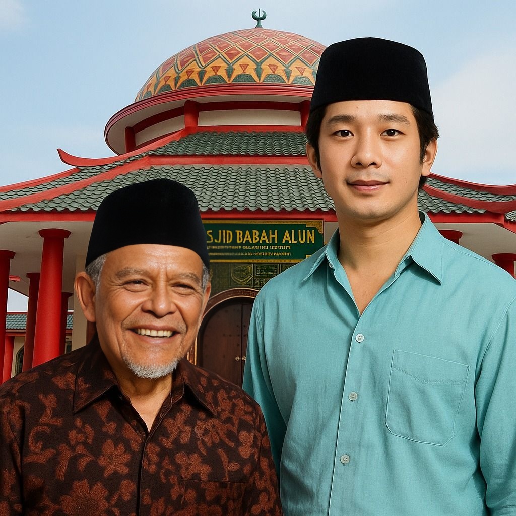 Foto AI yang diolah dari foto aslinya saat Jusuf Hamka muda dimuallafkan oleh Buya Hamka
